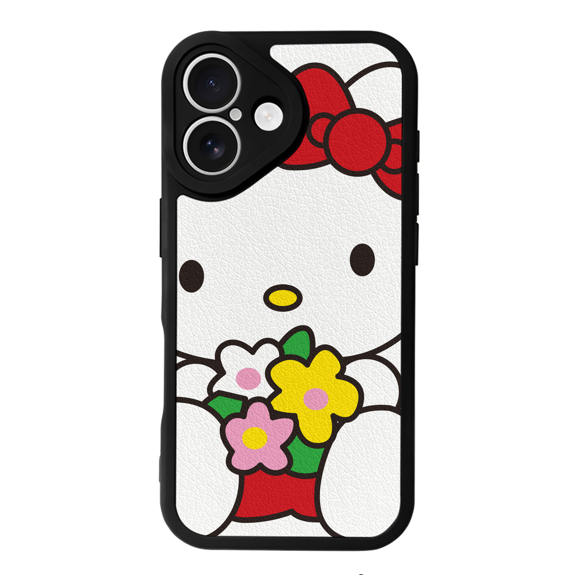 （画像用） Hello Kitty ハローキティ 【iPhone 16シリーズ対応】シリコンスマホケース（レザー調） 材質：シリコン